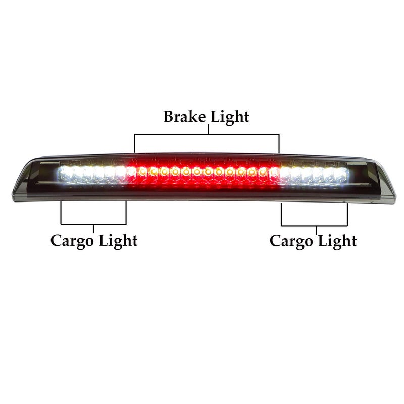 Bomusou LED 3rd Brake Light Cargo Lamp High Mount Brake Light Fit for Nissan Titan (2004-2015), for Nissan Frontier (2005-2016), for 26590-EA800 (Chrome Housing Smoke Lens) - Image 4
